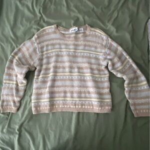 Beige and Cream Striped Sweater